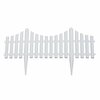 Emsco Group Picket Fence Decorative Fencing, White Border Edging, 13inx24in sections, 36ft of Garden Edging 2140HD